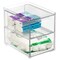 mDesign Plastic Stackable Bathroom Vanity Storage Organizer with Drawer